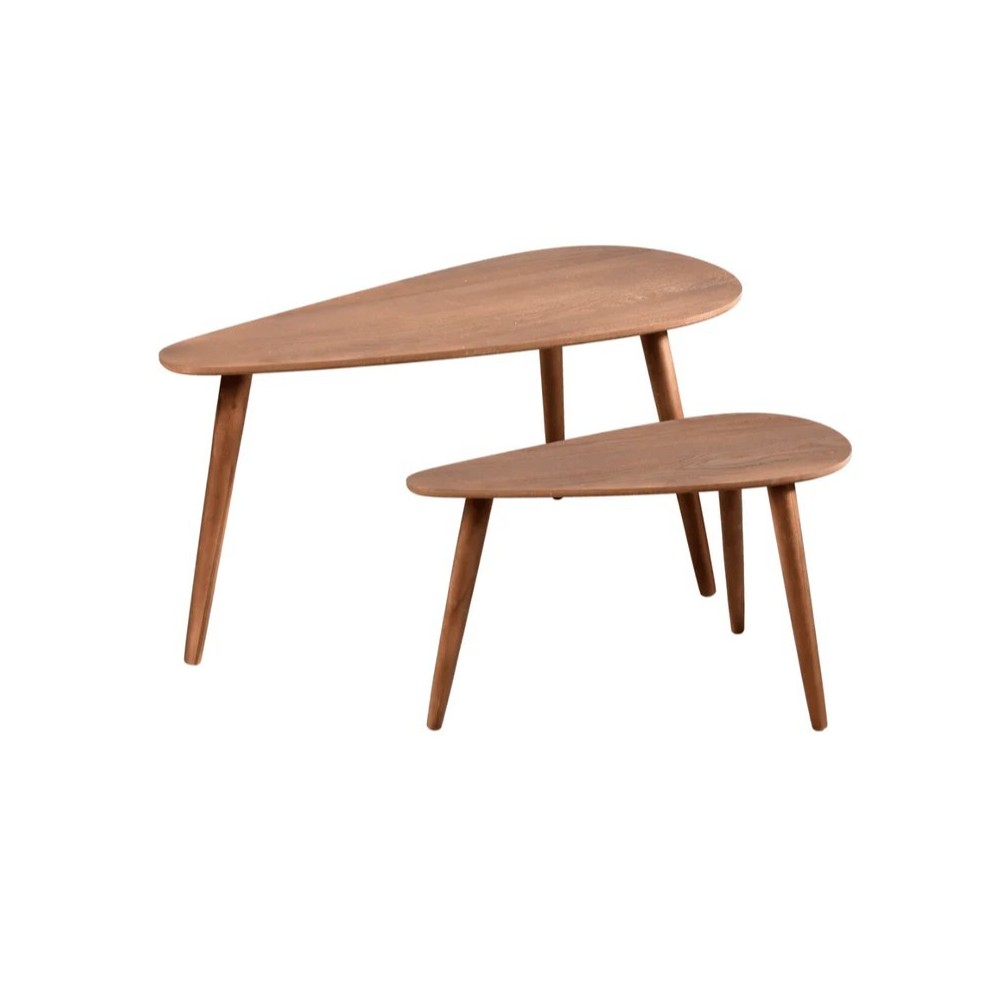 SET 2 TAVOLINI LEGNO MARRONE